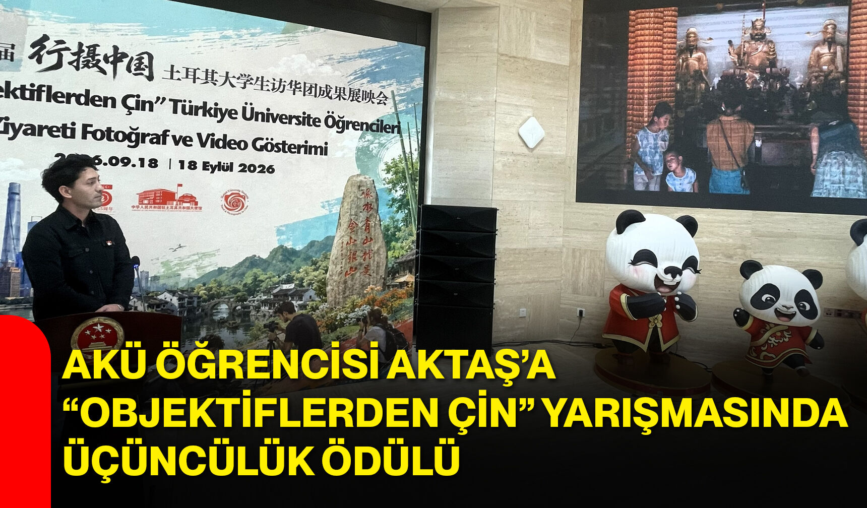 AKÜ öğrencisi Aktaş’a “Objektiflerden Çin” yarışmasında üçüncülük ödülü