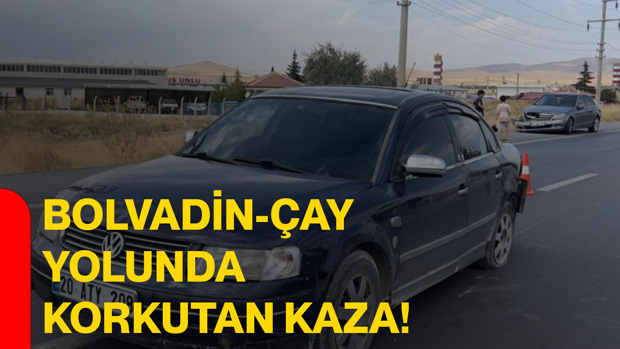 Bolvadin-Çay yolunda korkutan kaza!