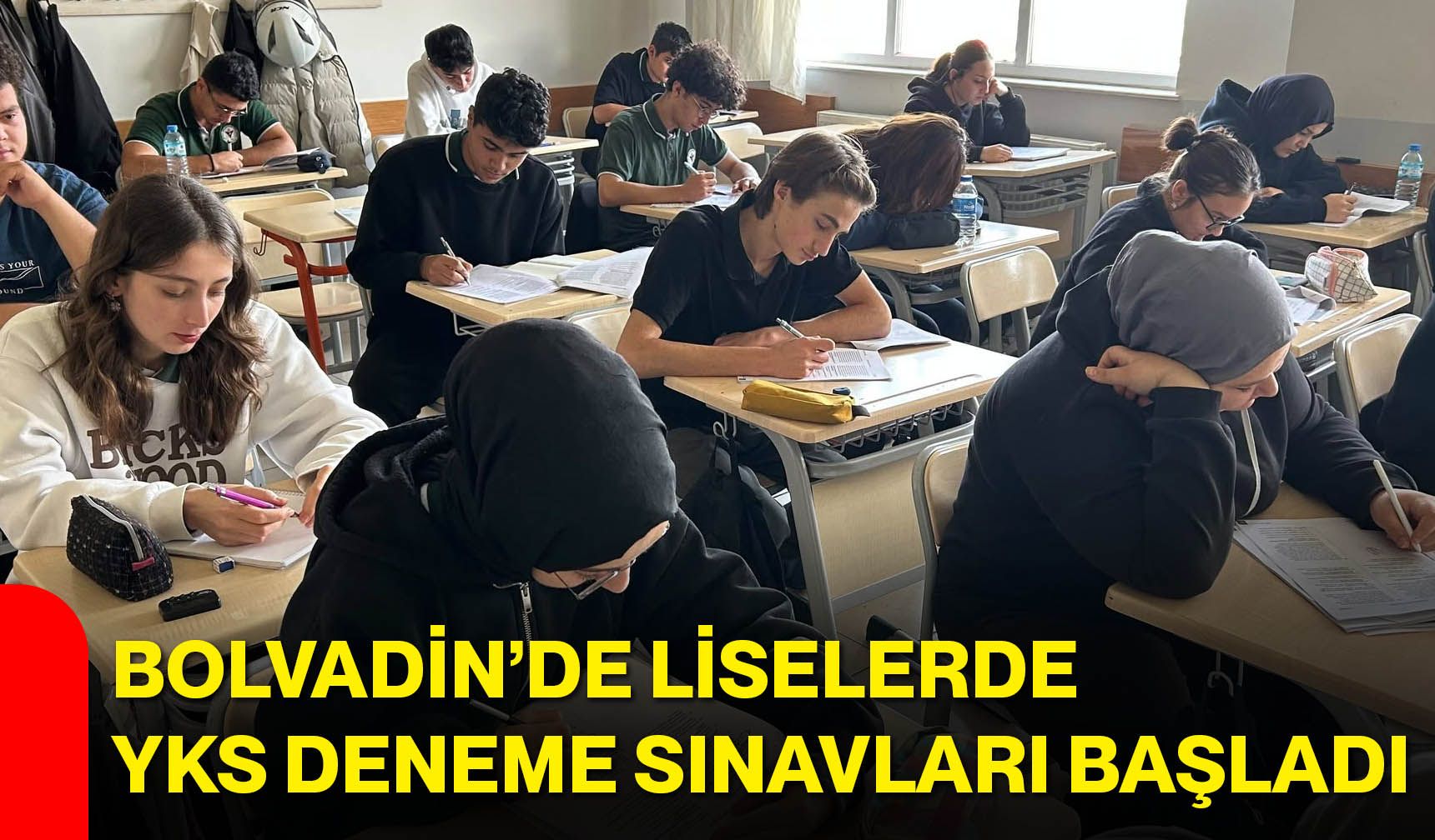 Bolvadin’de liselerde YKS deneme sınavları başladı