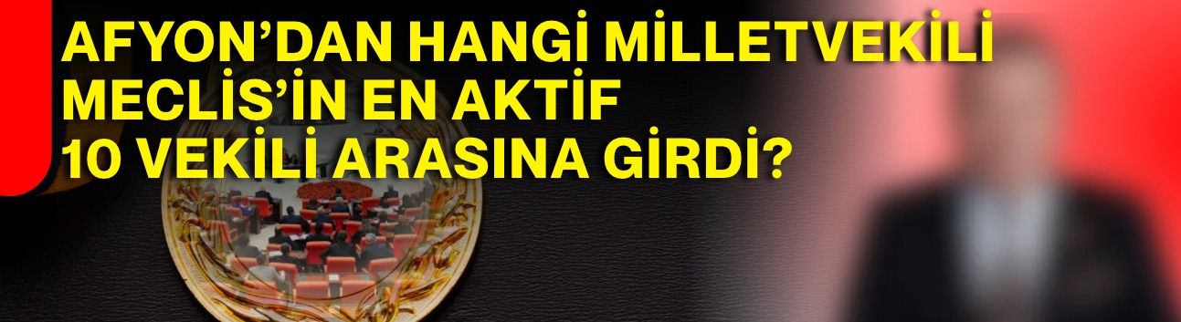 Afyon’dan hangi Milletvekili Meclis’in en aktif 10 vekili arasına girdi?